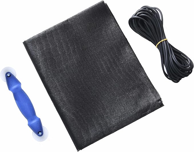 Fiberglass Screen Mesh 36"x84", Doors and Window Screen with Rolling Tools Screen Retainer Spline 0.14"×30', DIY Custom