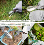 Hori Hori Garden Knife, Garden Tools with Sheath for Weeding,Planting,Digging, Stainless Steel Blade with Cutting Edge, Full-Tang Wood Handle with Hanging Hole