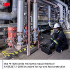 3M Secure Click Full Face Reusable Respirator with Large Lens, Speaking Diaphragm and Push Button Seal Check, FF-803, Painting, Sanding, Chemical Clean-up, Sawing, Large