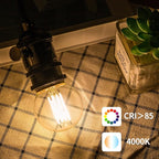 G16.5 Led Bulb, Small Round Edison Light Bulbs, E26 Dimmable Globe Clear Vanity Light Bulbs, 6w 4000k Vintage LED Filament Edison Bulb