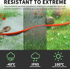 POWGRN 10 FT 12/3 Gauge Extension Cord with Multiple Outlets Outdoor, 3 Outlet Extension Cord Heavy Duty Orange with Lighted, Tri-Tap Power Cable, 12AWG 15Amp 1875Watts 125Volts SJTW, ETL Listed