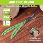 WORKPRO 15" Japanese Teeth Wood Pruning Reciprocating Saw Blades Set, Arc Cutting Edge 6TPI Pruning Saw Blades for Tree Pruning, Wood Cutting, Durable & Sharp, 5 Pack