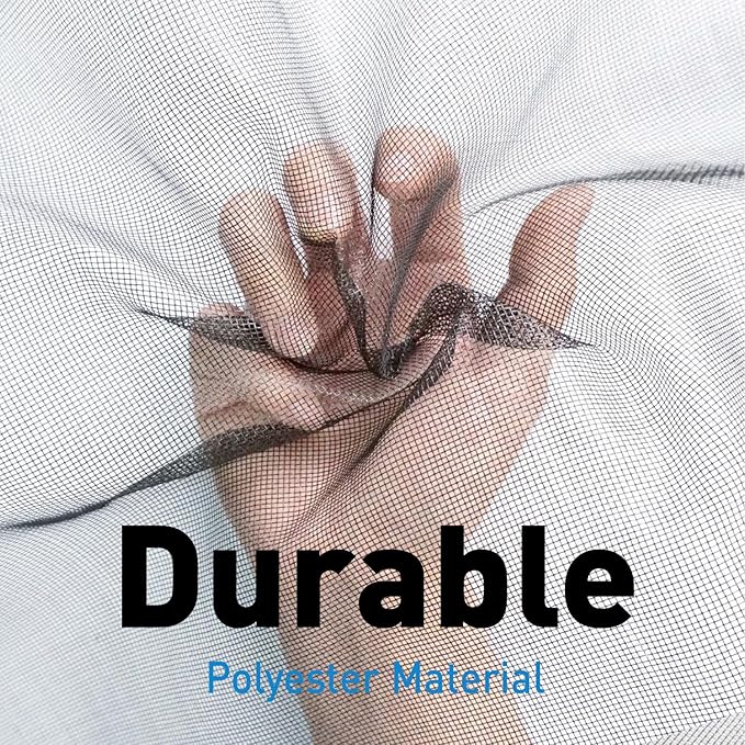 Window Screen Replacement Kit, 59"W × 106"L Durable Polyester Adjustable Screen Mesh with Retainer Spline (32ft) for DIY Project Window Screen Door Screen Replacement & Repair, Grey