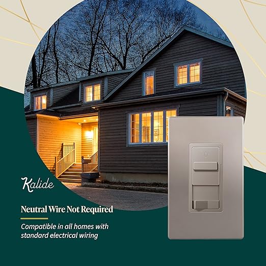 TOPGREENER Digital Dimmer Light Switch for 200W Dimmable LED/CFL Lights, Single Pole/3-Way LED Slide Dimmer Light Switch, Neutral Wire Not Required, UL Listed, TGSDS3-NK, Nickel, 1 Pack