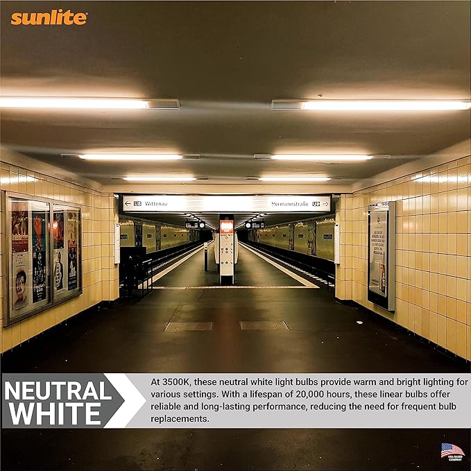 Sunlite 30335 F28T5/835 4 Foot T5 Linear Fluorescent Lamp, 28 Watts, 2500 Lumens, 3500K Neutral White, Miniature G5 Bi-Pin Base, ROHS Compliant, High Performance Straight Tube, 40 Pack