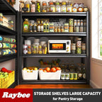 Raybee 40" W Garage Shelving 2000 LBS Storage Shelves 4 Tier Heavy Duty Shelving Adjustable Metal Shelves for Garage,Basement, Warehouse, 40" W x19 D x57 H