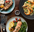 Elite Gourmet EGL-6101 Personal Stir Fry Griddle Pan, Rapid Heat Up, 650 Watts Non-stick Electric Skillet with Tempered Glass Lid, Red