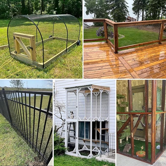 Thinkahead Black Steel 1/2 inch 48 X 100 ft 19 Gauge Vinyl PVC Coated Wire Mesh Roll Galvanized Hardware Cloth