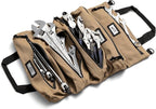 Official Voyager Tool Roll Bag - Easy to Carry 5-Pocket Roll Up Tool Bag - Durable 20oz Canvas, Rust-Proof YKK Zippers & Secure Buckle - A Gift for Dads, Mechanics, Electricians & Hobbyists | Khaki