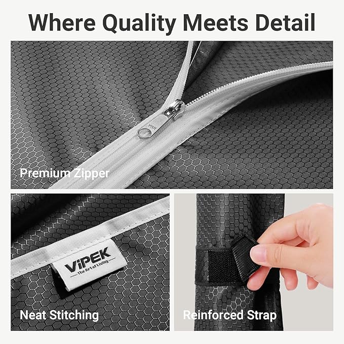 VIPEK V2C Heavy Duty Clothes Rack with Upgraded Polyester Cover, Metal Portable Closet with Adjustable Shelves & Hanging Rods, Freestanding Wardrobe Closet for Bedroom, Max Load 700LBS