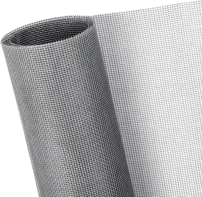 40"x118" Window Screen Mesh, Fiberglass Window Screen, Screen Door Mesh, Windows Screens and Screen Door Replacement, Patio Screen Mesh- Gray