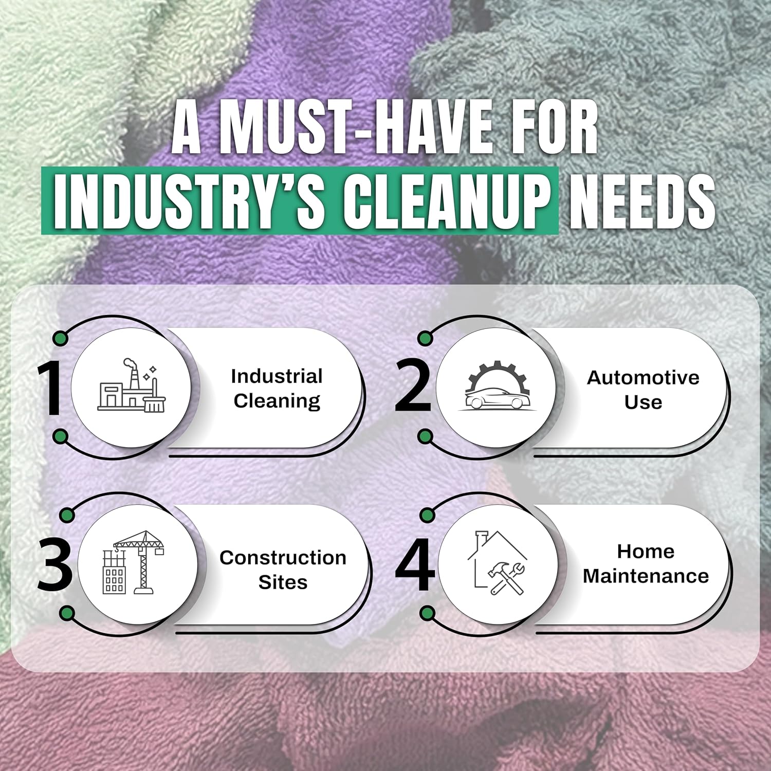 Recycled Color Terry Cloth Rags (5 lbs. Box) - Super Absorbent Cotton Towel Cleaning Rags for Garage, Shop Rags, Industrial Use & Housekeeping - Shop Rags Bulk