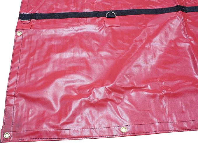 Mytee Products 20' x 27' Flatbed Truck 18 Oz Lumber Tarp with 6 FT Drop - Red Heavy Duty Vinyl Waterproof Tarp for Trailers to Protect Cargo from Wind, Rain, Snow and Sun