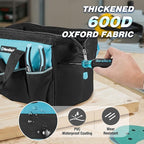 DURATECH 13-Inch Small Tool Bag with 9 Pockets, Tool Bags for Men Women, Toolbag with Thickened Fabric, Wide Open Mouth Tool Carrier for Mechanic Electrician Plumber HVAC