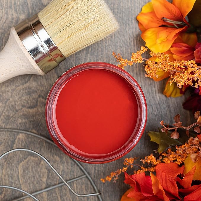 Dixie Belle Paint Company Chalk Finish Furniture Paint - Barn Red (4oz) - Matte Deep Red Chic Chalk Mineral DIY Furniture Paint