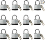 Lock, Laminated Steel Keyed Padlock, Keyed Alike Locks, Normal Shackle Padlock-Pack of 12