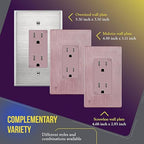 ENERLITES, Rose Gold Elite Series Decorator Receptacle Outlet Child Safe Tamper-Resistant, Self-Grounding, 2-Pole, Residential Grade, 15A 125V, UL Listed, 61501-TR-RG