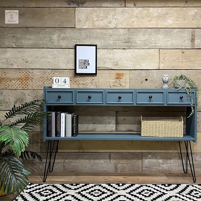 Dixie Belle Paint Company Chalk Finish Furniture Paint - Stormy Seas (16oz) - Matte Blue Gray Chic Chalk Mineral DIY Furniture Paint