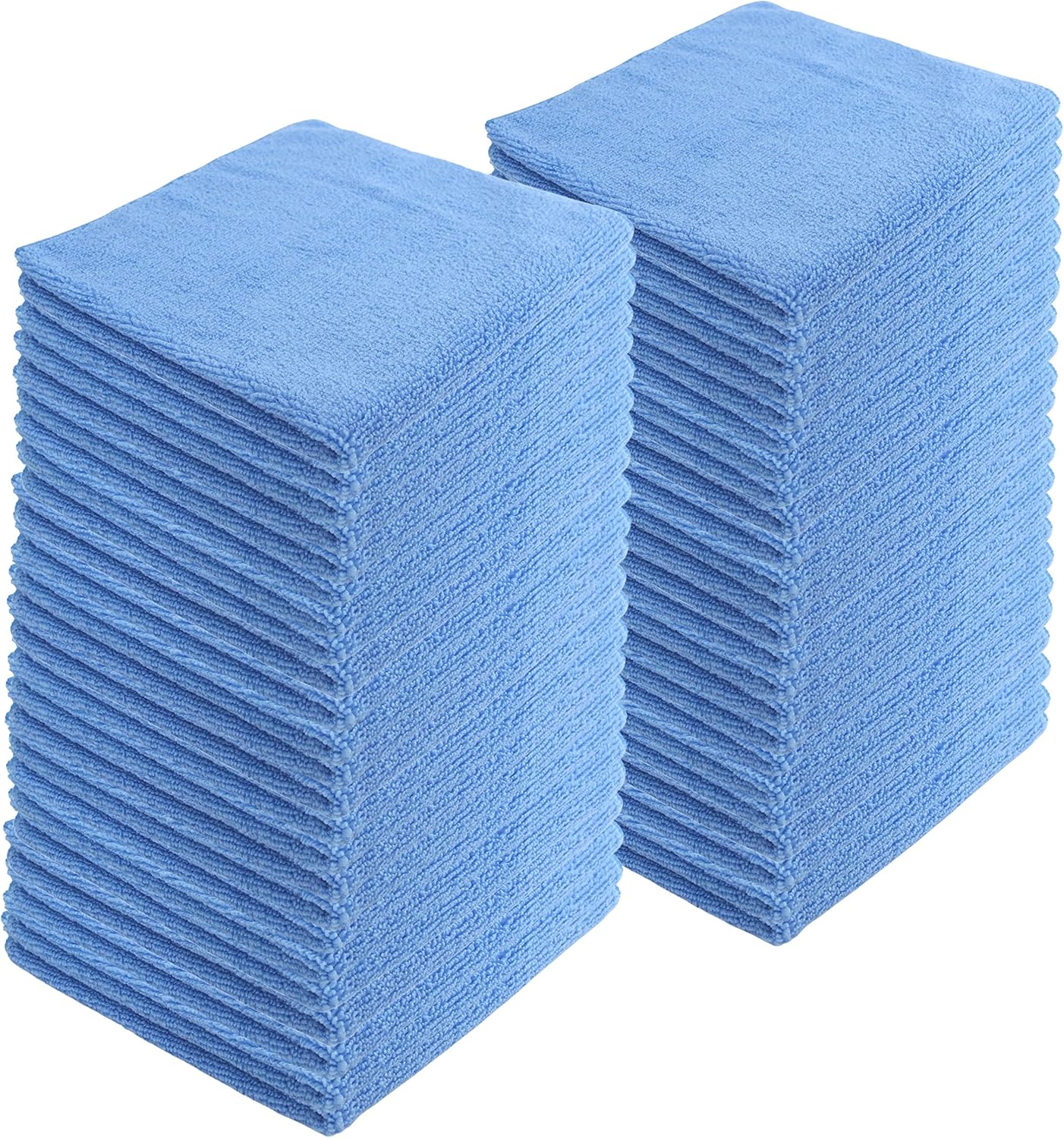 Microfiber Cleaning Cloths,48 Pack, 16"x16", All-Purpose, Softer, Highly Absorbent, Lint-Free, Reusable, Washable Pro Towels, Blue, for House, Kitchen, Bathroom, Car, Office