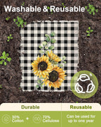 6 Pack Swedish Dishcloths for Kitchen - Reusable Dish Cloths for Washing Dishes Absorbent Cute Funny Kitchen Towels Cleaning Sponge, Sunflower