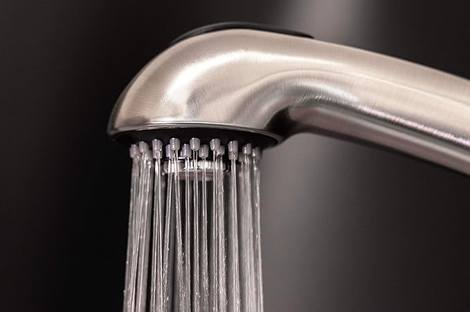 Dura Faucet DF-NMK852-SN RV Pull-Out Swivel Single Handle Kitchen Sink Faucet - One-Hole (Brushed Satin Nickel)