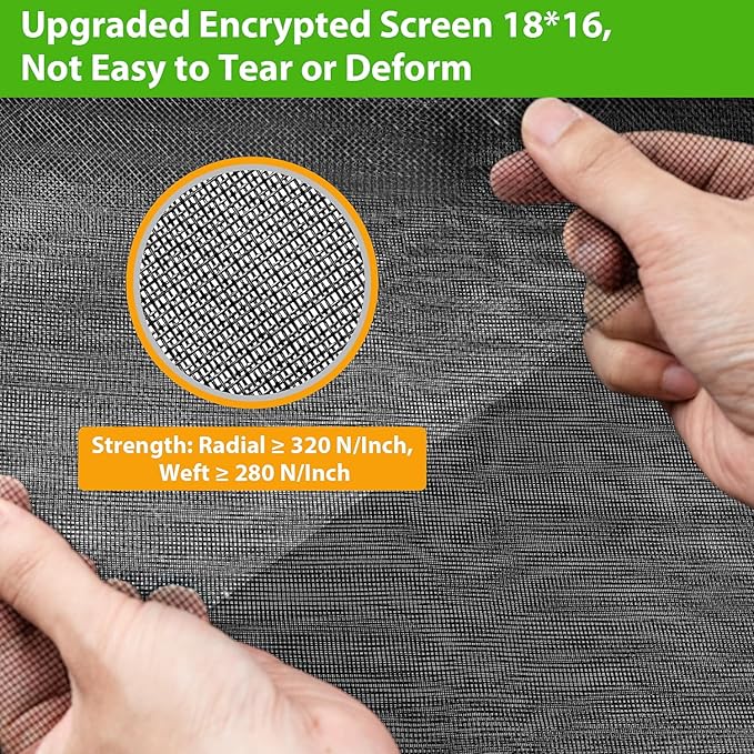 Ouskr Replacement Window Screens Roll, 48 inch x 100 feet Durable Window Screen Mesh for Patio Porch Door Windows, DIY Adjustable Fiberglass Window Screen Repair Kit Sliding Net Pet, Black