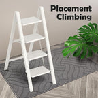 Taranta 4 Step Ladder,Aluminum Lightweight Folding 4 Step Stool with Anti-Slip Wide Pedal,330lbs Capacity Step Ladder for Household,Kitchen,Office - White