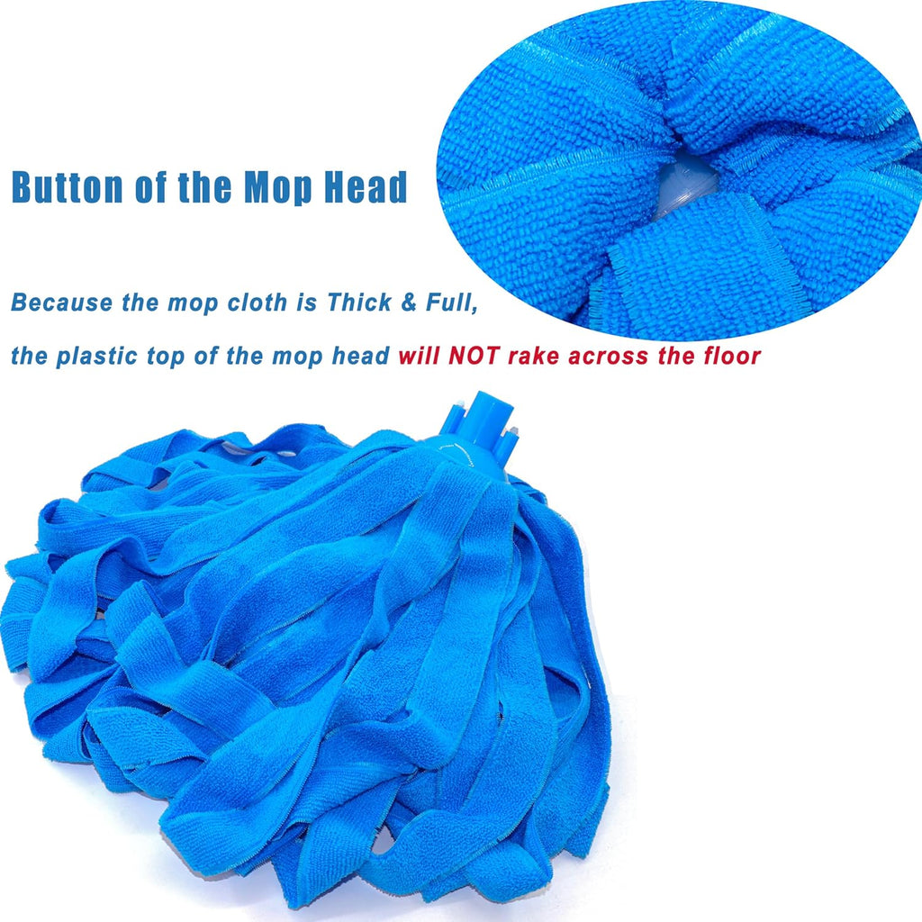 Microfiber Cloth String Mop Head Refill, Loop End Screw On Mop Head Compatible with All Standard US Threading Pole (Acme 3/4 inch Thread) (6)