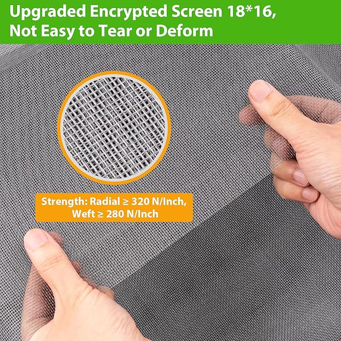 Replacement Window Screens, 48X118 Inch Durable Window Screen Mesh for Patio Porch Door Windows, DIY Adjustable Fiberglass Screen Repair Kit Sliding Net Roll Pet, Grey by Ouskr