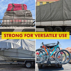 Miloo Rubber Bungee Cords with Hooks - Heavy Duty Tarp and Cargo Straps - Made in USA - 10 Inch Pack of 10