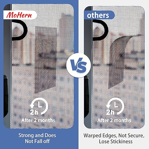 MoHern 2 in x 49 FT Window Screen Repair Kit, Screen Repair Tape Magic Mesh, Strong Adhesive, Waterproof, High Viscosity Screen Patch Repair Kit, Black