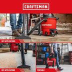 CRAFTSMAN CMXEVBE17590 9 Gallon 4.25 Peak HP Wet/Dry Shop Vac, Portable Shop Vacuum Wet and Dry with Filter, Dust Bag, Hose and Attachments for Home, Garage and Automotive Cleaning