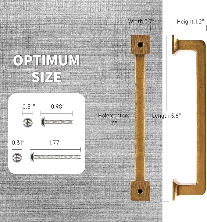 FILTA Cabinet Handles 5 Inch 10 Pack Antique Brass Cabinet Pulls for Kitchen Metal Drawer Pulls Modern Cabient Hardware Cupboard Handles