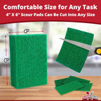Green Sustainable 10 Pack Cleaning Scour Pads by Avant Grub. Powerful Stain Remover for Cookware. Easily Remove Grease and Residues. Eco-Friendly Solution for Kitchen Cleaning.