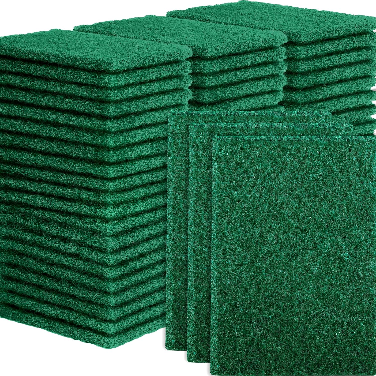80 Pcs Heavy Duty Scour Pads,Scouring Pads,4 x 5.95 inch Scrubbing Pads for Metal Grills & Kitchen Scrubbers,Non-Scratch Reusable Dish Scrubbing Pads for Kitchen Dishes Sink Bathtub(Green)