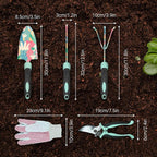 GardenHOME 5-Piece Gardening Tool Set, Durable Floral Garden Tools with Ergonomic Handles and Accessories – Gift Set for Women, Beginners, and Garden Lovers – Ideal for Spring and Summer Gardening