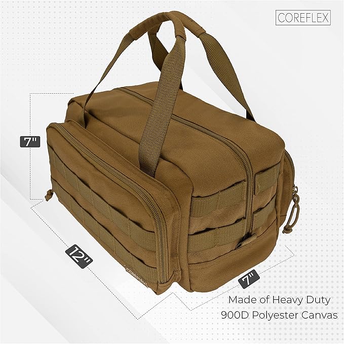 COREFLEX 12-Inch Heavy Duty Tool Bag, Tactical Gear Range EDC Bag for cars, Multi-Purpose Work Mechanics, Electrician, Carpenters, Builders, Plumbers 12'' X 7'' (Coreflex-Tac-01)