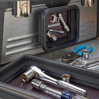 Collapsible Magnetic Parts Tray Set - 3 Different Size Tool Trays for Screw, Bolts, Nuts, Washers, Pins and Other Small Metal Parts, Mechanic Tool Gifts for Men - Black