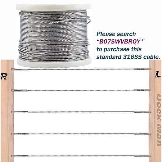 30Pairs Left&Right Handed Thread Lag Screws for 1/8" Decking Cable Railing Kit/Hardware, Non-Turnbuckle System, Silver