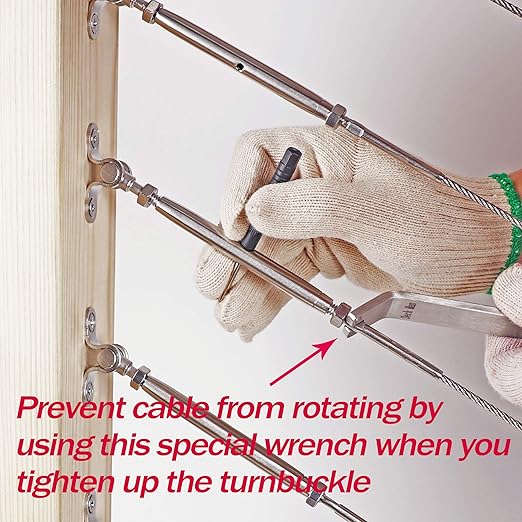 T316-Stainless Steel Adjustable Angle 1/8" Cable Railing Kit/Hardware for Wood Post，Marine Grade (10 Pack)