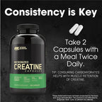 Optimum Nutrition Micronized Creatine Monohydrate Capsules, Keto Friendly, 2500mg, 200 Capsules (Packaging May Vary)