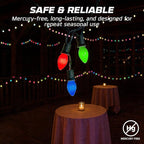 OHLECTRIC Night Light Bulbs (24-Pack – Green), 7 Watt Mini Bulbs – E12 Candelabra Base, Non-Dimmable, 120 Volts – C7 Night Light Lamp Replacement Bulb for Salt Lamps, Window Candles, Holiday Decor