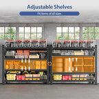 3000LBS Storage Shelves, 48" W Heavy Duty Garage Shelving Unit, Adjustable Industrial Shelving, 4 Tier Metal Shelving for Garage, Supermarket, Warehouse, 48" W x 24" D x 70" H
