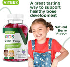 Zinc for Kids Gummies, 25mg - Immune Support for Kids & Teens - Powerful Natural Antioxidant, Kids Zinc Vitamin Supplement - Vegan, Gelatin Free, Gluten Free - Tasty Chewable Berry Flavor Gummy