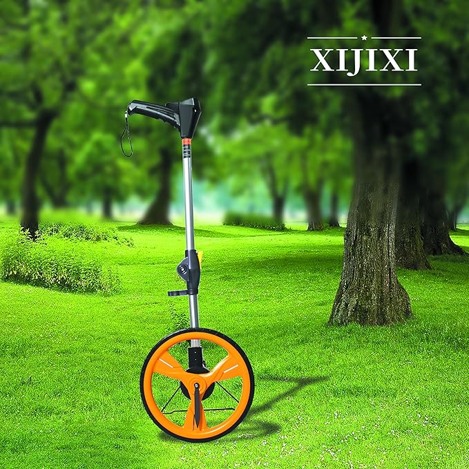 Measuring Wheel Digital Display,Folding Portable Distance Measurement Wheel,12.5”Diameter Wheel,Carrying With cloth backpack(Yellow）