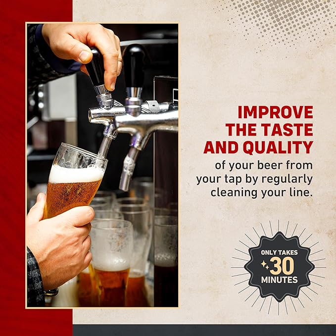 Kegerator Beer Line Cleaning Kit - All Necessary Cleaning Accessories and Powder Cleaning Compound