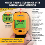 Zircon MultiScanner A250c All-In-One Stud Finder/Metal Detector/Live AC Wire Detection and Scanner
