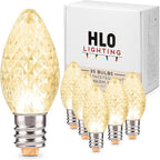 Holiday Lighting Outlet Faceted C7 Christmas Lights | Sun Warm White LED Light Bulbs Holiday Decoration | Warm Christmas Decor for Indoor & Outdoor Use | 2 SMD LEDs in Each Light Bulb | Set of 25