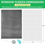 Windows Screen Replacement and Screen Door Repair Kit, 6Pcs Window Screen Fiberglass Mesh Kit - Window Screen & Screen Door Mesh & Screen Porch Repair Kit (Gray, 59" x 106")