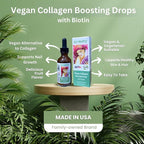 Go Healthy Vegan Collagen & Biotin Liquid Drops for Women & Men - Supports Healthy Hair, Nail & Skin, Boosts Metabolism - Non-GMO, Sugar Free - 60-Day Supply